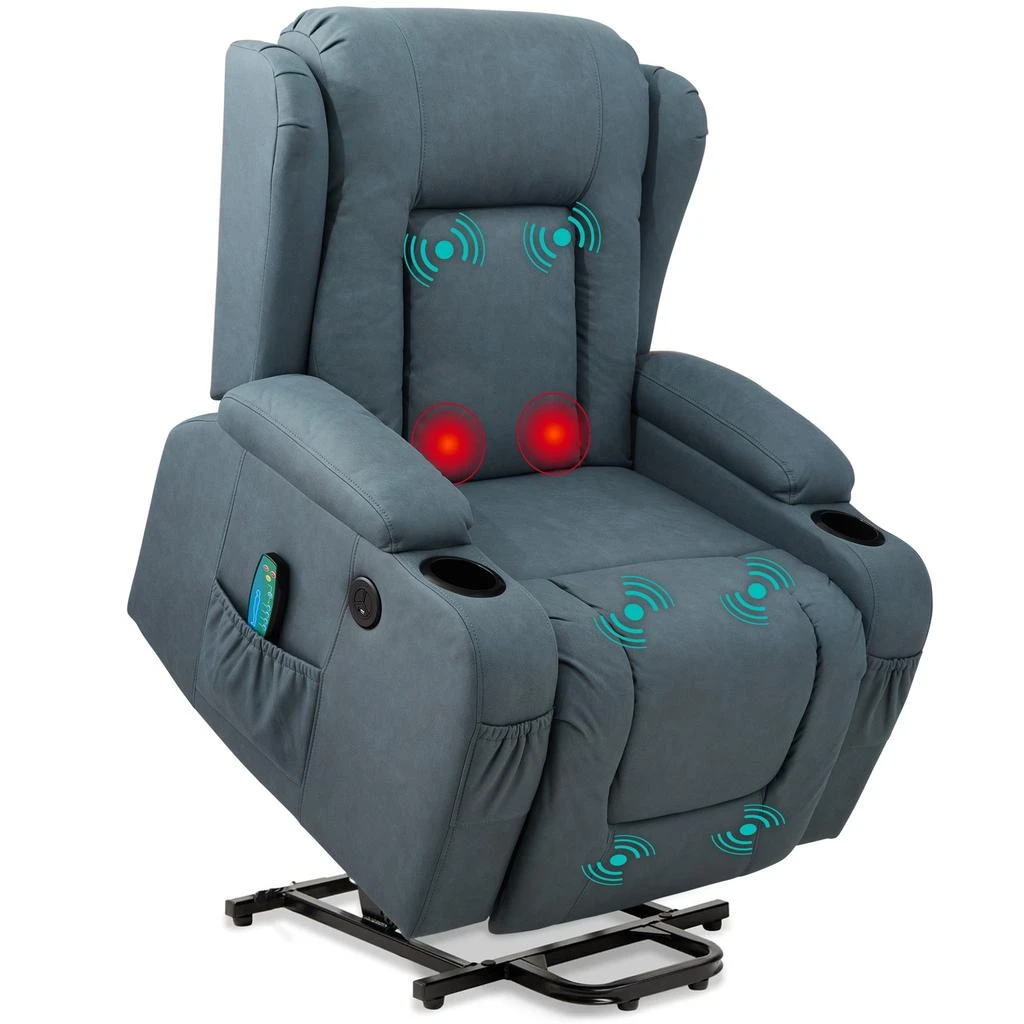 Best Choice Products Electric Power Lift Recliner Massage Chair Furniture w/ USB Port, Heat, Cupholders 8