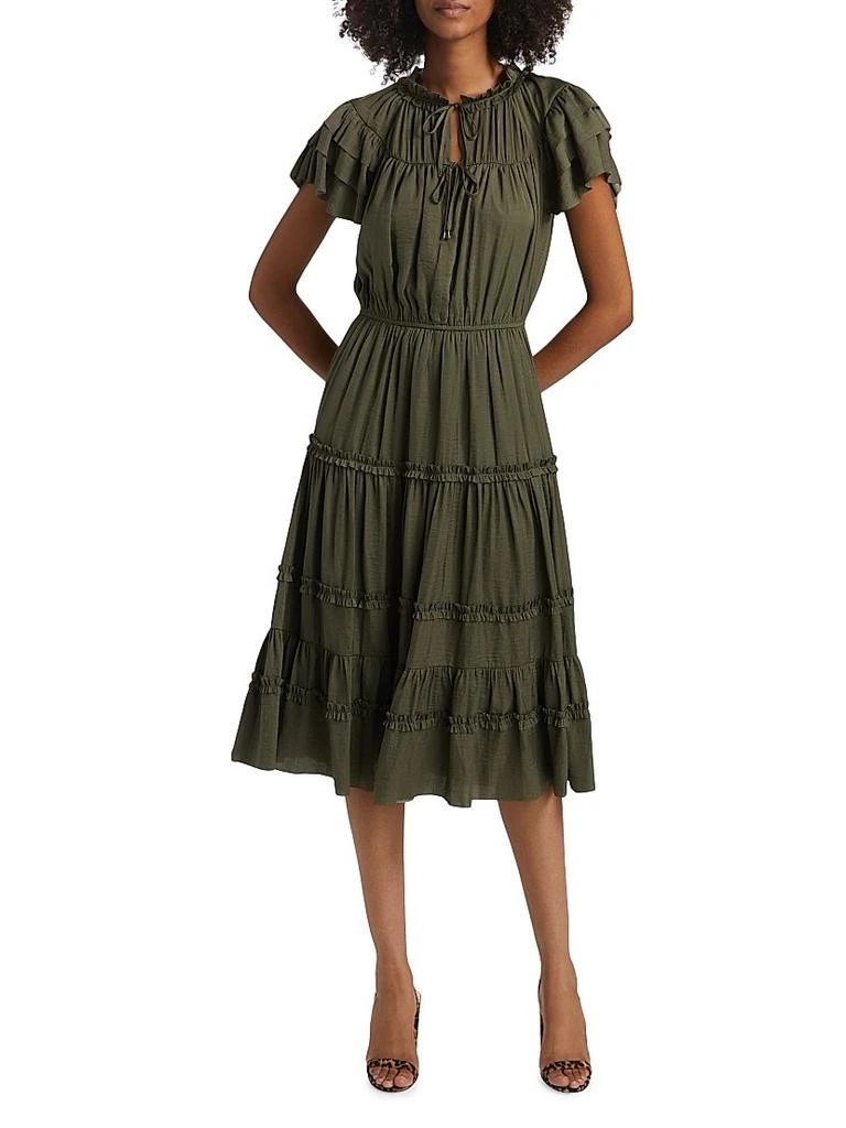 If Only Studio Parachute Ruffled Midi-Dress 3