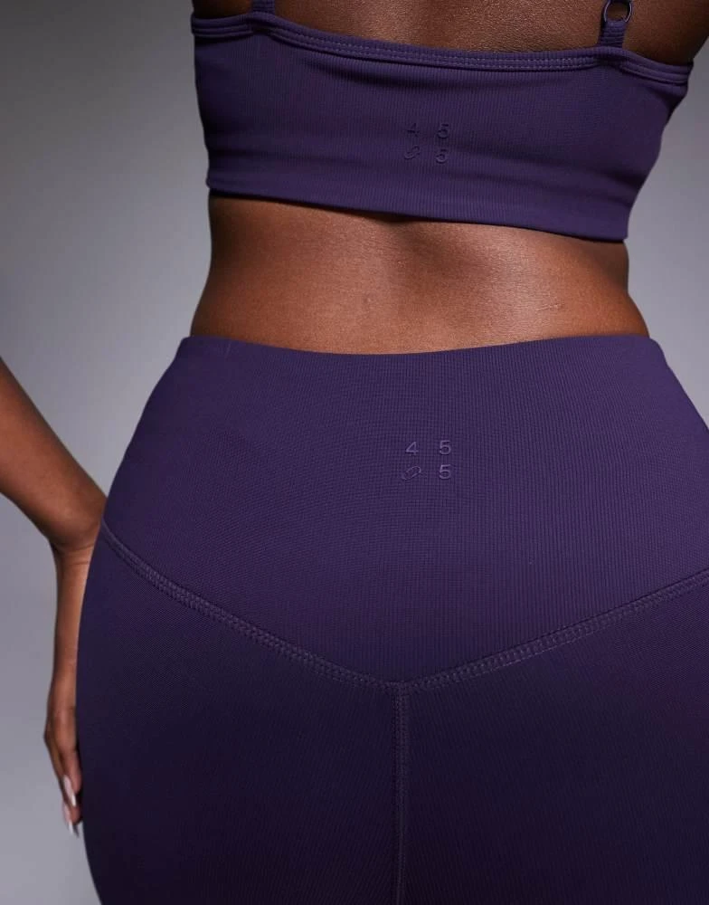 4505 4505 micro rib wrap waist slim kick yoga legging in grape 4