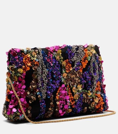 Dries Van Noten Envelope Medium sequined satin clutch 4