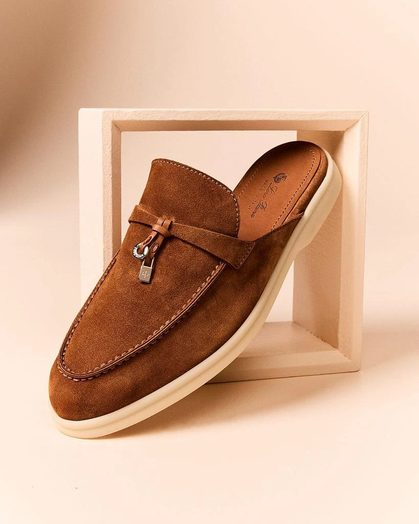Loro Piana Babouche Charms Walk Suede Mule Loafers 2