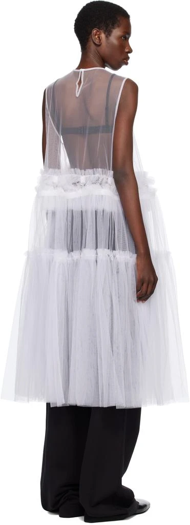 Noir Kei Ninomiya White Nylon Tulle Midi Dress 3
