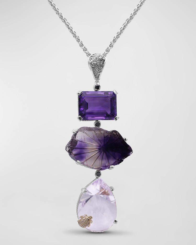 Stephen Dweck Amethyst and Black Diamond Pendant Necklace