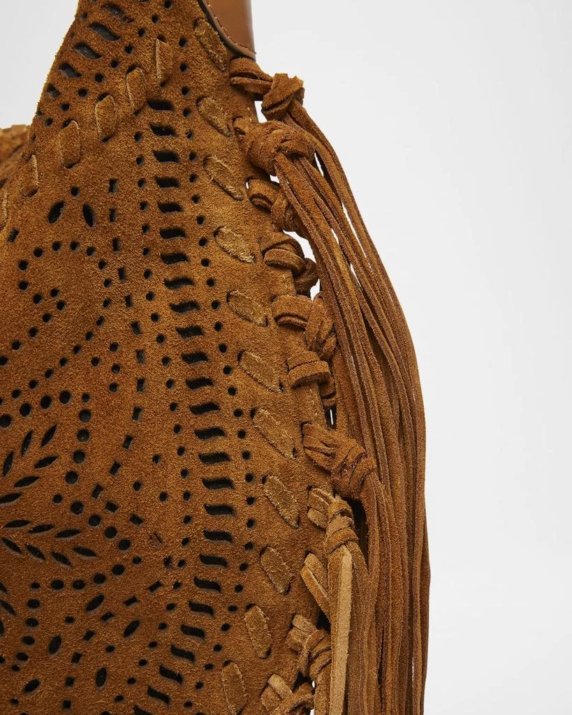 Isabel Marant Oskan Cutout Fringe Suede Crossbody Bag 5