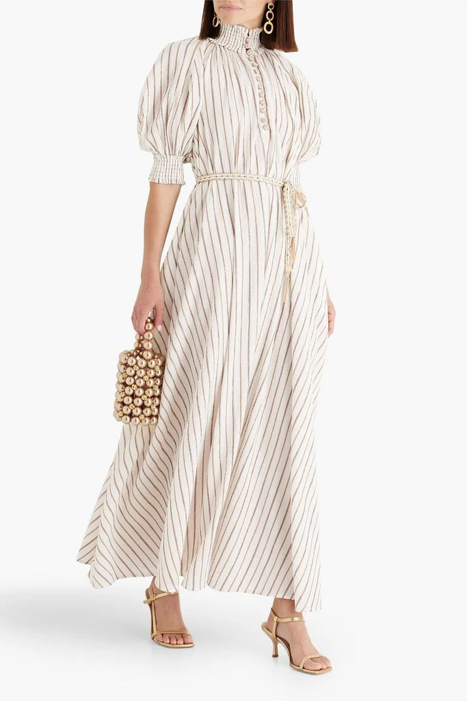 Zimmermann Metallic striped cotton-blend jacquard maxi dress 2