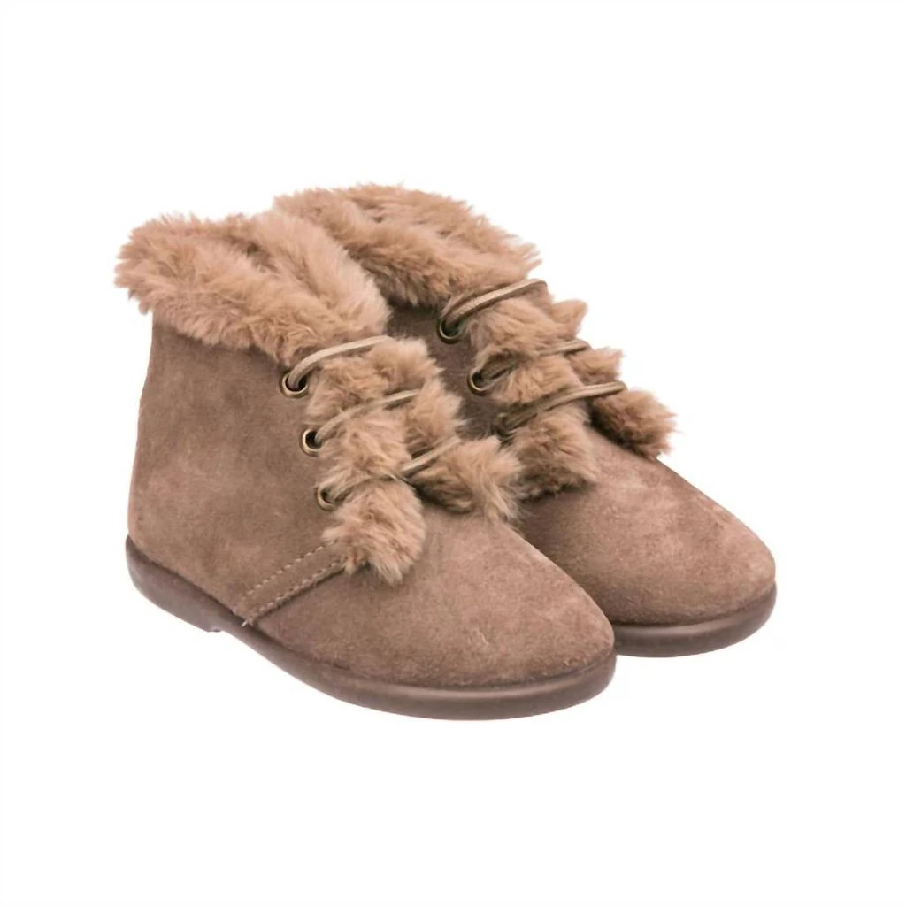 Elephantito Elephantito - Kid's Teddy Bootie With Laces Suede 1
