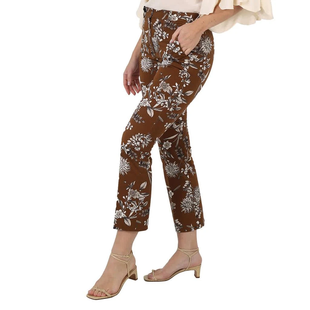Max Mara Scrivia Cropped Floral Stretch-cotton Pants 1