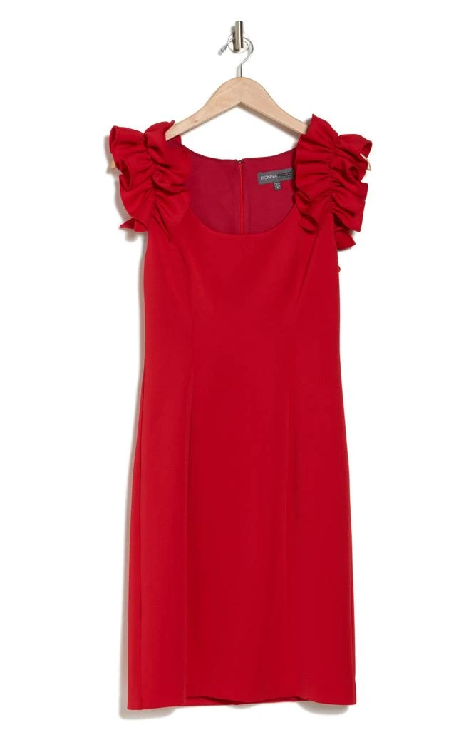 Donna Ricco Ruffle Shoulder Sheath Dress 1