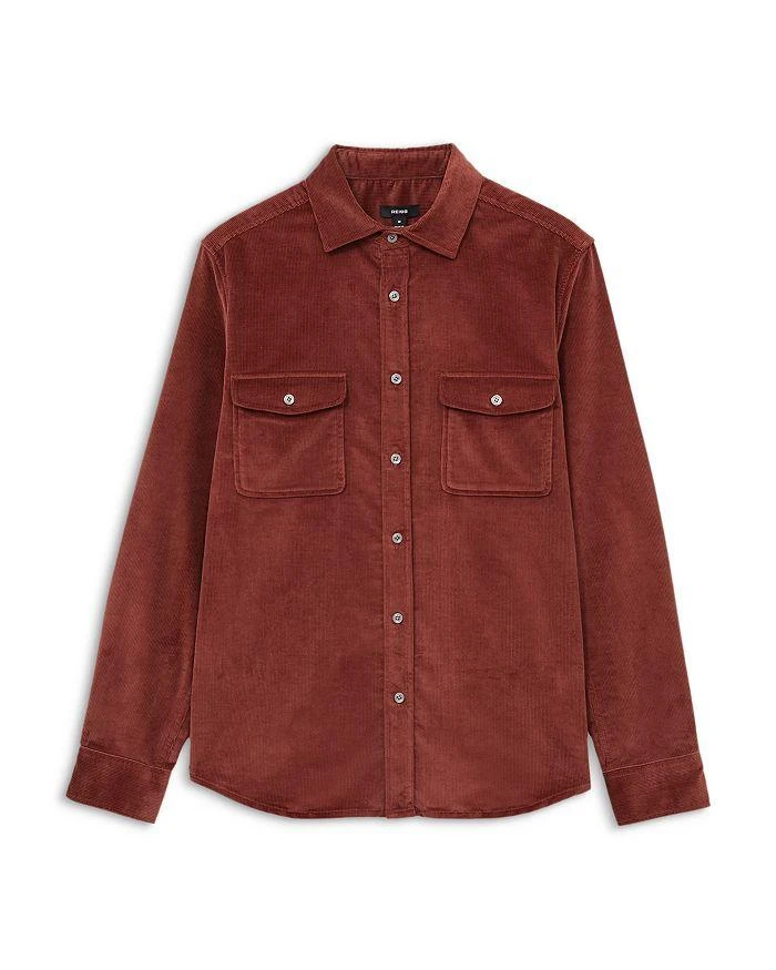REISS Regular Fit Button Front Corduroy Shirt 6