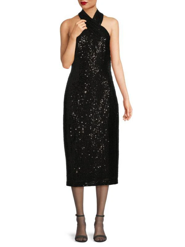 RACHEL Rachel Roy Sequin Harland Halterneck Dress 1