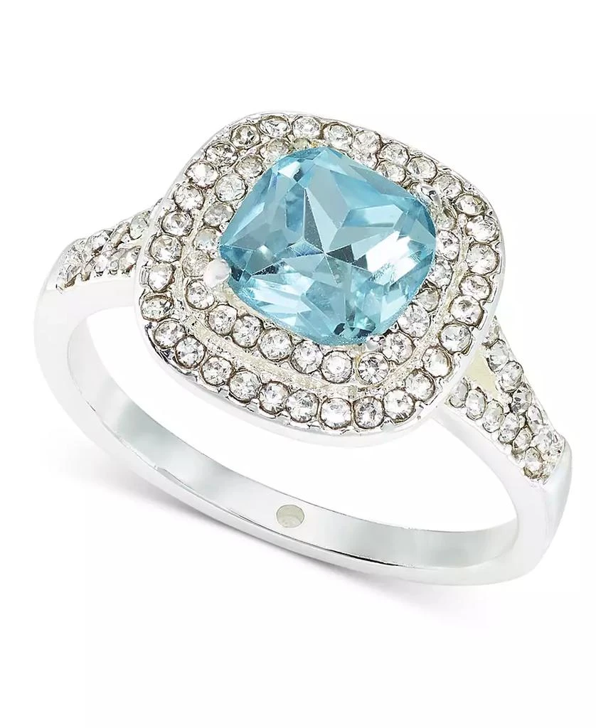 Charter Club Silver-Tone Pavé & Color Crystal Double Square Halo Ring, Created for Macy's 1