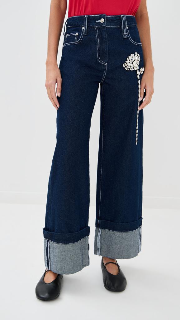 Simone Rocha Straight Cuff Detail Boyfriend Jeans