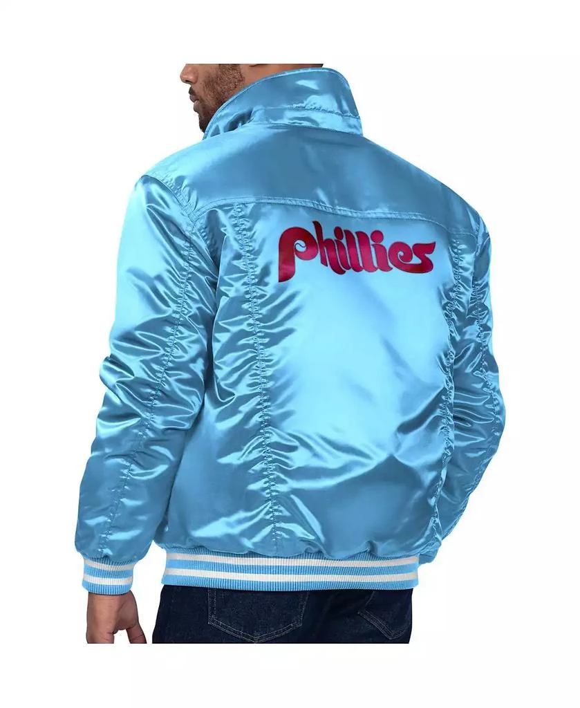 Levi's Levi’s x Starter Men's Light Blue Philadelphia Phillies Silver Tab Satin Full-Snap Trucker Jacket 3