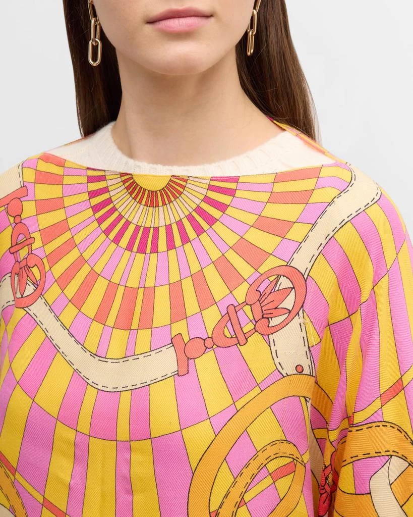Rani Arabella Firenze Print Cashmere & Silk Poncho 5