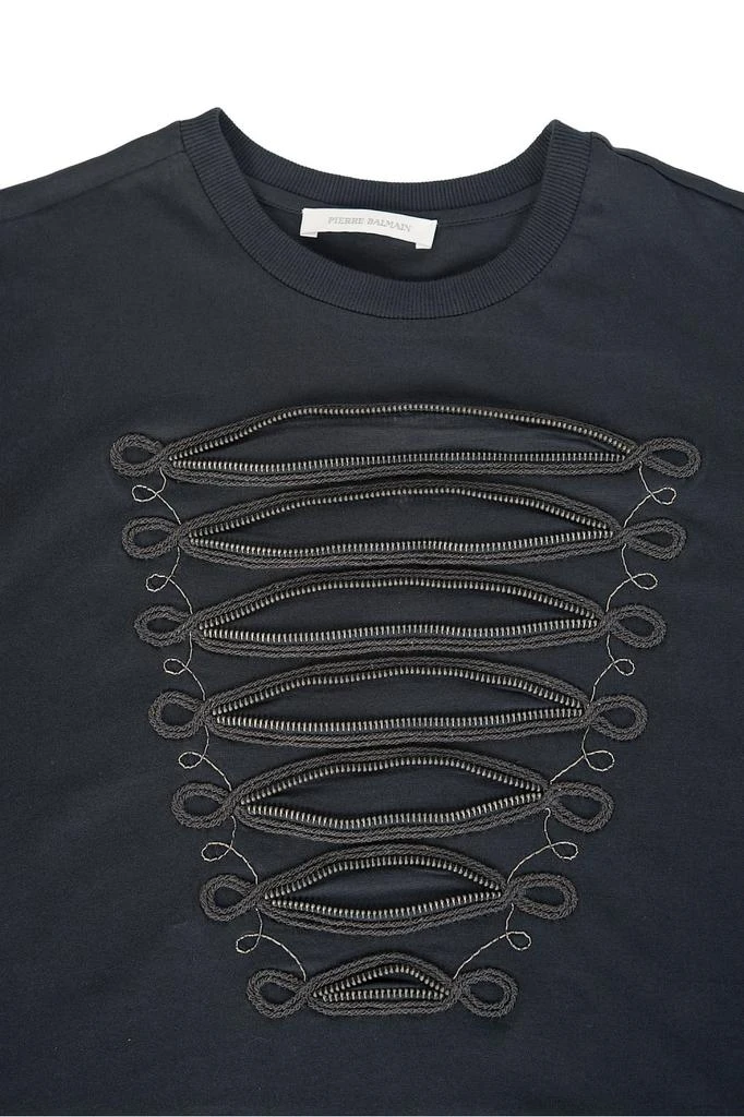 PIERRE BALMAIN Zip Detail T-shirt Black 3