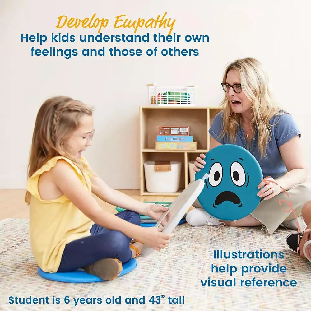 ECR4Kids SoftZone Emotion Pads with Mirror, English, Contemporary, 8-Piece 4