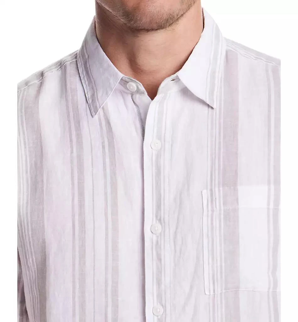 Weatherproof Vintage Men's Regular-Fit Stripe Button-Down 100% Linen Shirt 3
