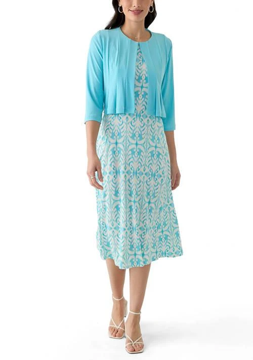 Julian Taylor Taylor Womens Ikat Printed Jacket Dress 1
