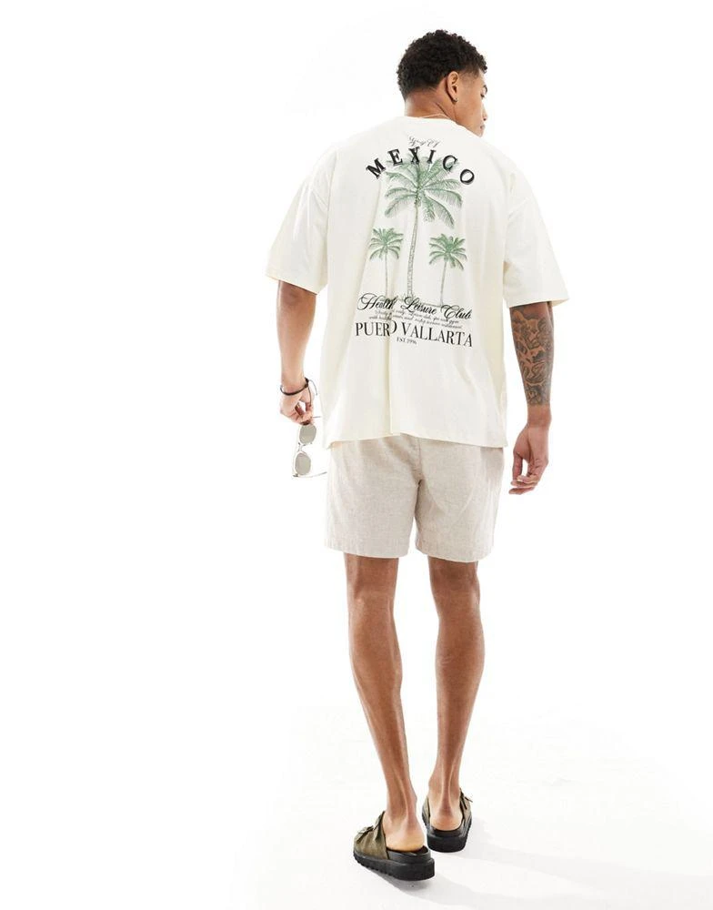 ASOS ASOS DESIGN oversized t-shirt in off white with Mexico club back print 3