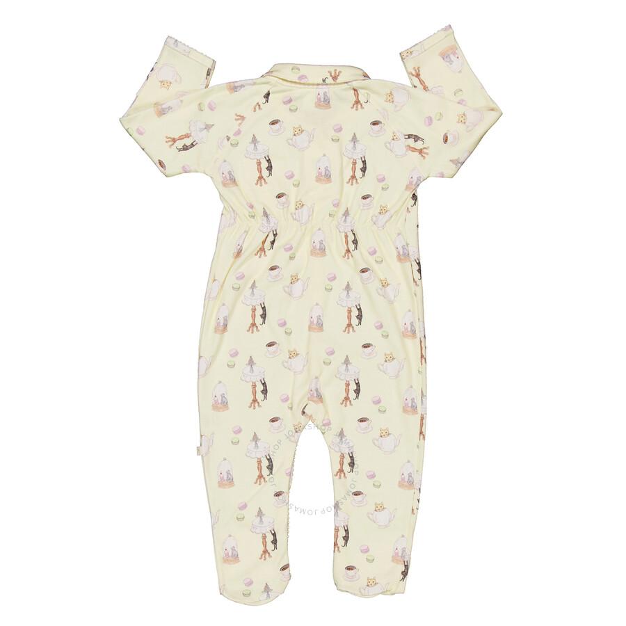 Marie Chantal Infant Kittens Tea Party Cotton Sleepsuit