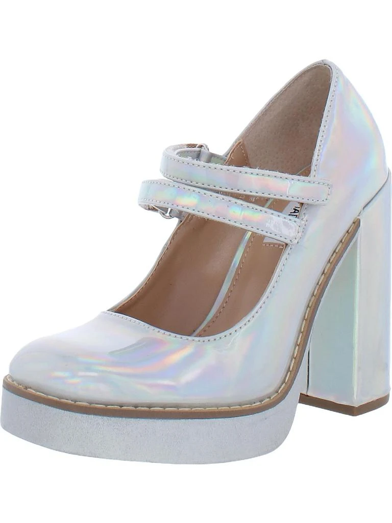 Steve Madden Twice Womens Patent Casual Block Heels 7