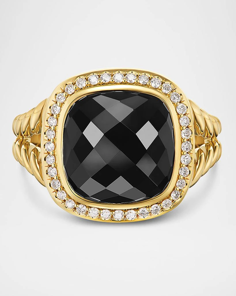David Yurman Albion Ring with Gemstones and Diamonds in 18K Gold, 11mm