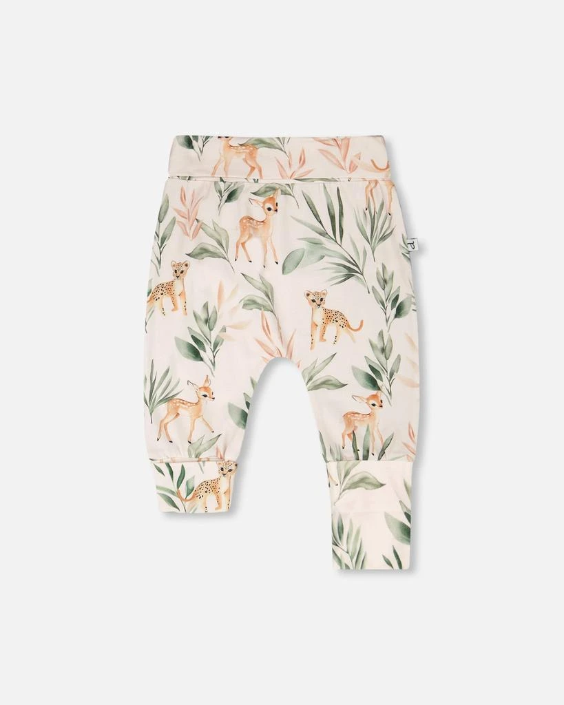 Deux par Deux 2 Pack Organic Cotton Jersey Evolutive Pants Peach and Peach Deer Print 3