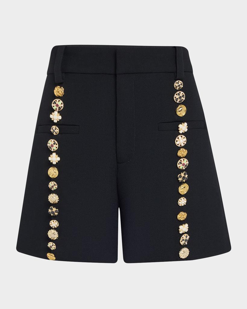 Libertine Button Luxe High Waisted Wool Shorts