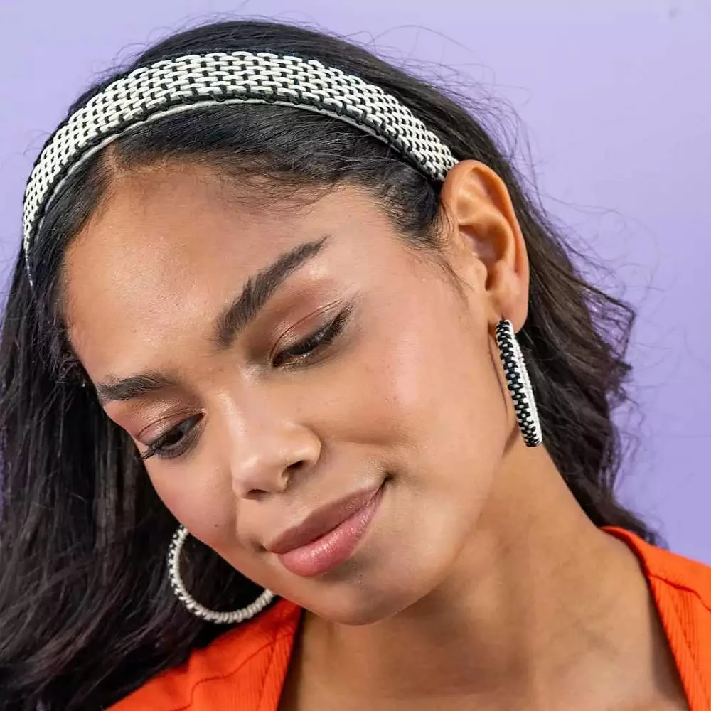 INK+ALLOY Caroline Two Color Woven Raffia Headband 3