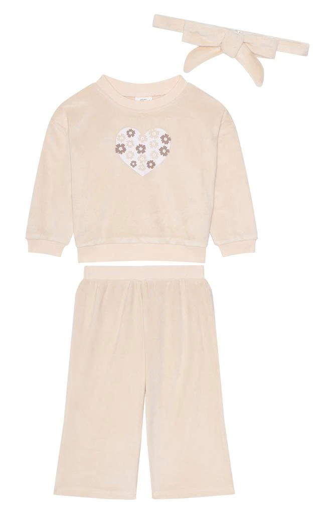 PL Baby by Petit Lem Velour Top, Wide Leg Pants
Headband Set