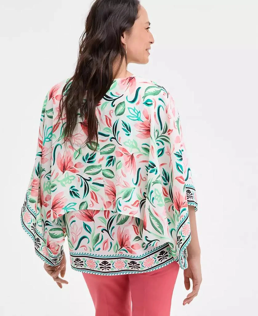 JM Collection Petite Printed Poncho Top, Exclusively at Macy's 4