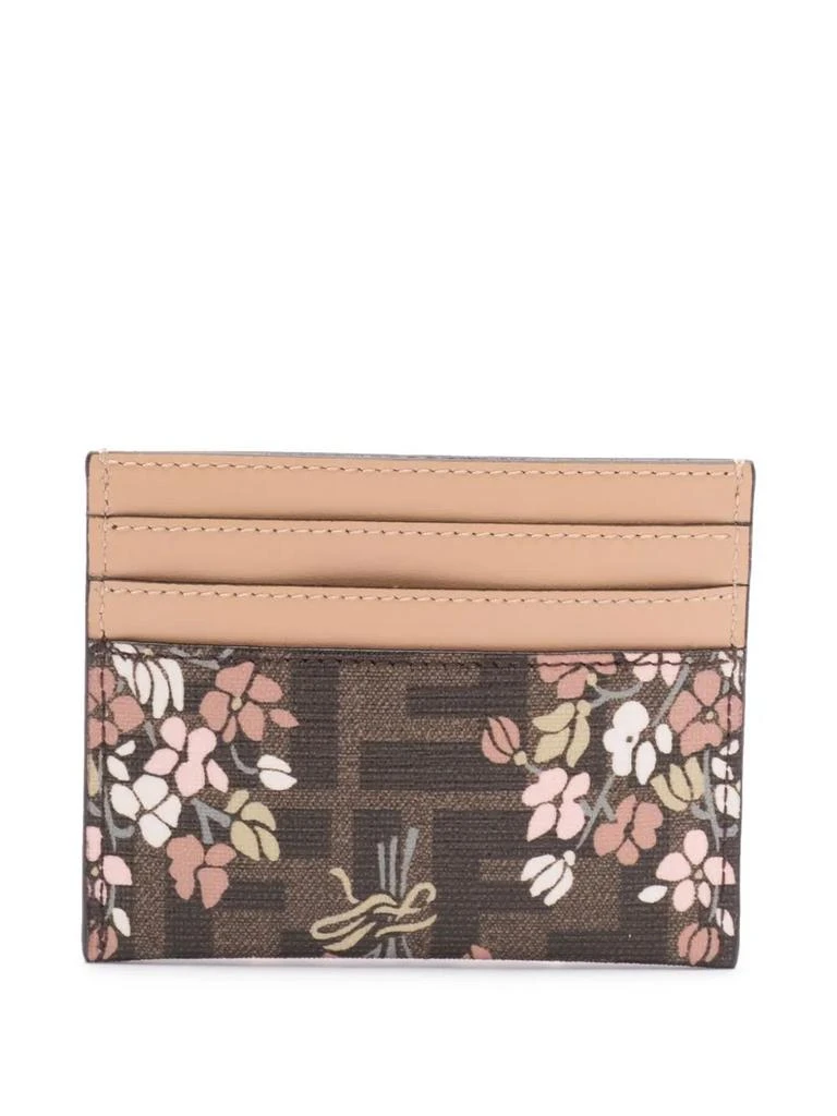 Fendi CARD HOLDER BROWN  FLOWER BOUQUET 2