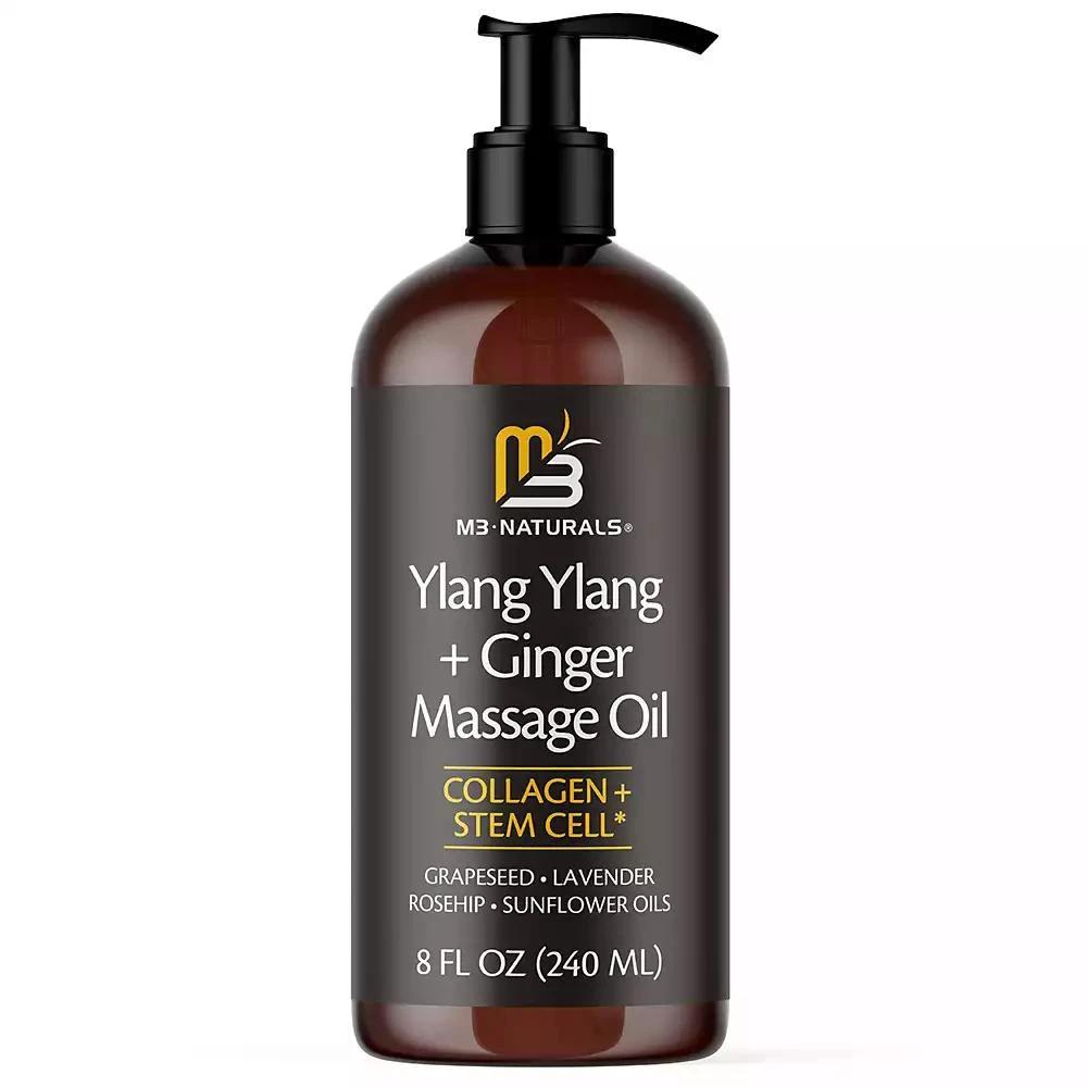 M3 Naturals - Ylang Ylang and Ginger Massage Lotion Infused with Collagen Stem Cell and Natural Essential Oils