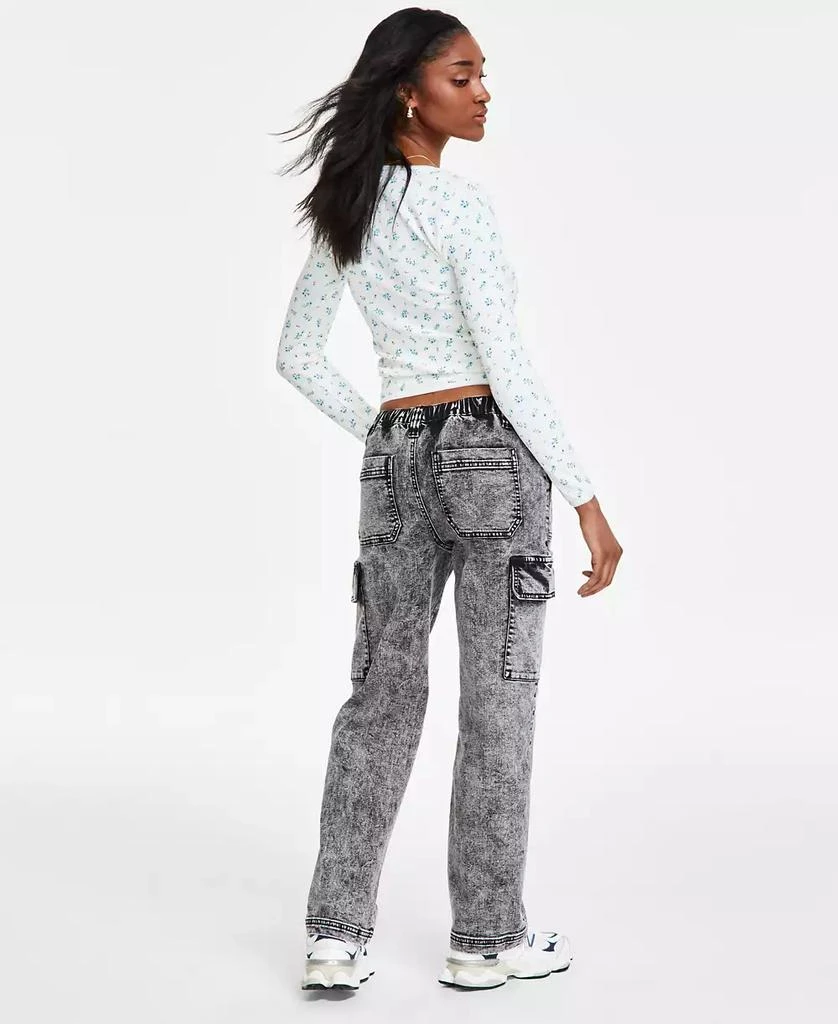 Madden Girl Juniors' Wide-Leg Cargo Skater Jeans 3