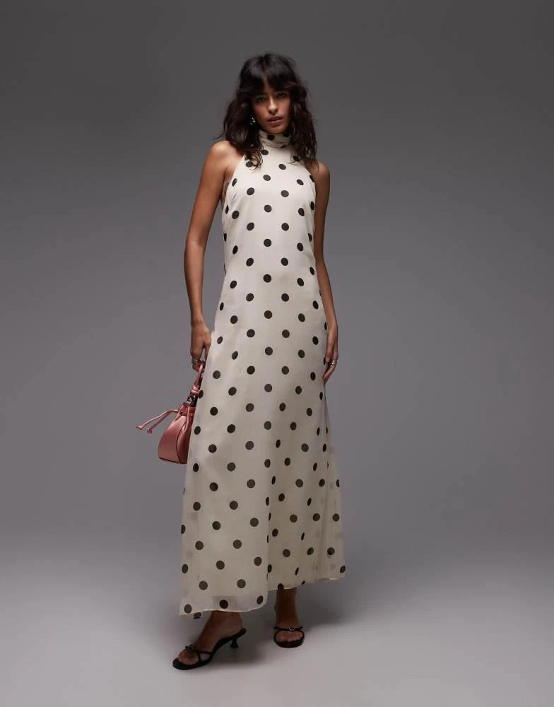 open lace back dress ASOS DESIGN Halter Neck Grecian Pleated Skirt Maxi Dress In Pastel Blue