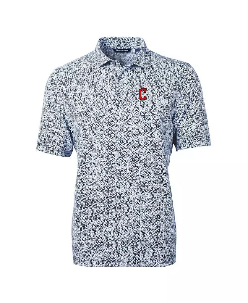 Cutter & Buck Men's Navy Cleveland Guardians Virtue Eco Pique Botanical Print Polo