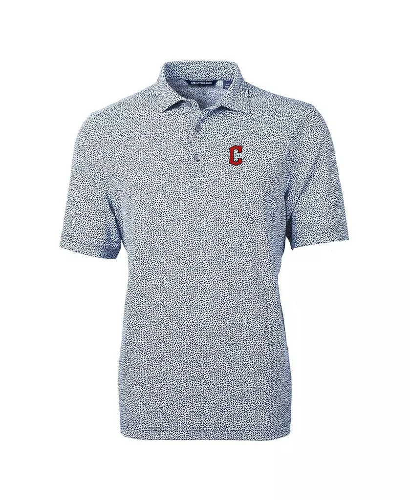 Cutter & Buck Men's Navy Cleveland Guardians Virtue Eco Pique Botanical Print Polo 2