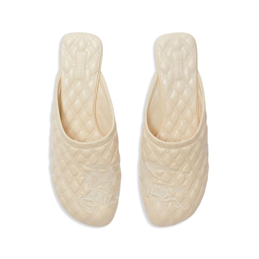 Burberry Burberry Embroidered Quilted Mules, Brand Size 37 (US Size 7)