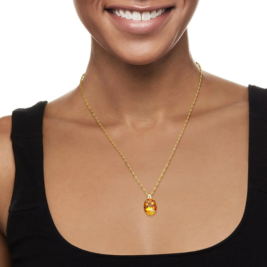 Ross-Simons Citrine Pendant Necklace With Diamond Accents in 18kt Gold Over Sterling 2