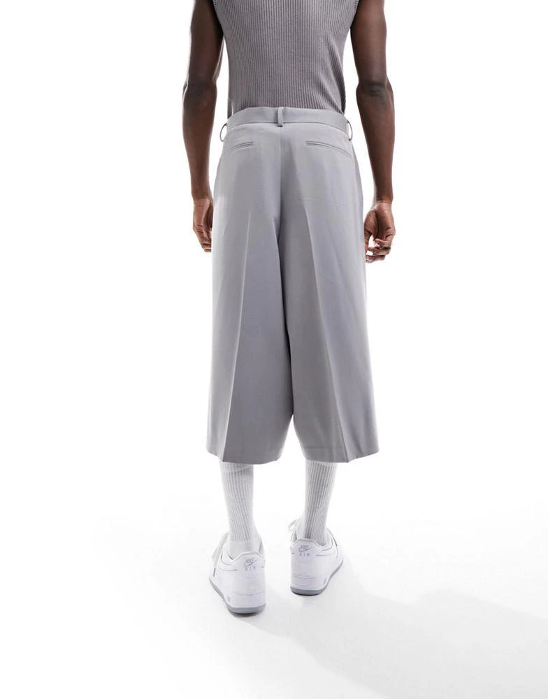 ASOS ASOS DESIGN smart cropped trousers in light grey 3