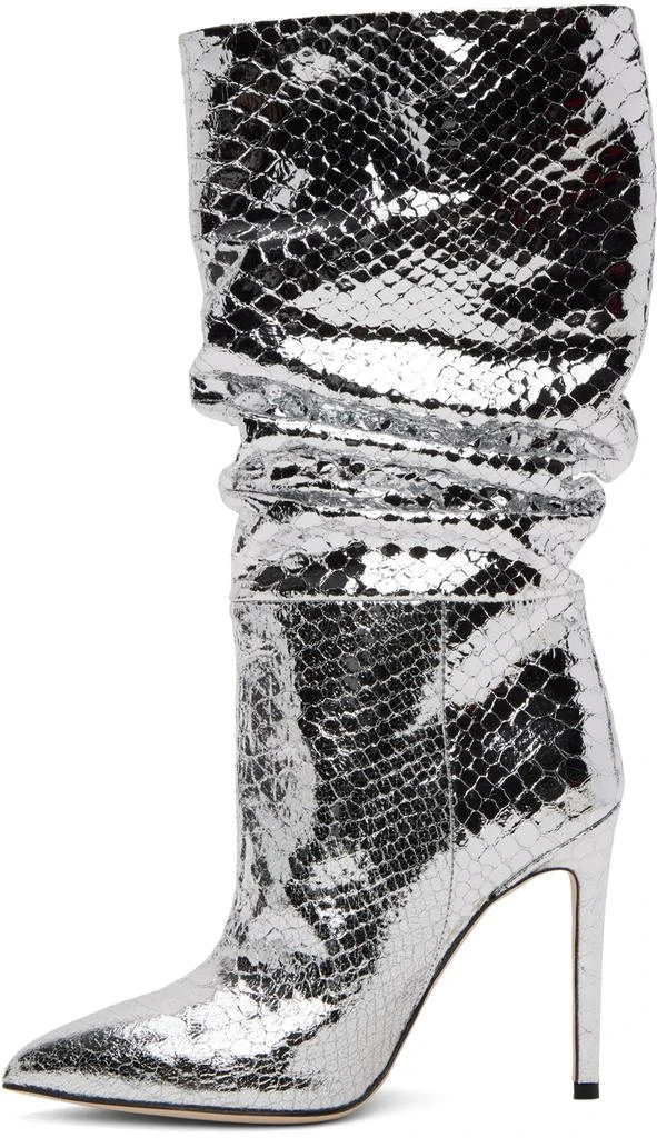 Paris Texas Silver Snake Slouchy Boots 3