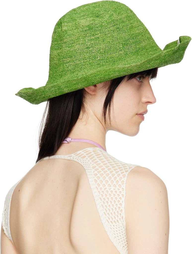 RUSLAN BAGINSKIY Green Straw Bucket Hat 3