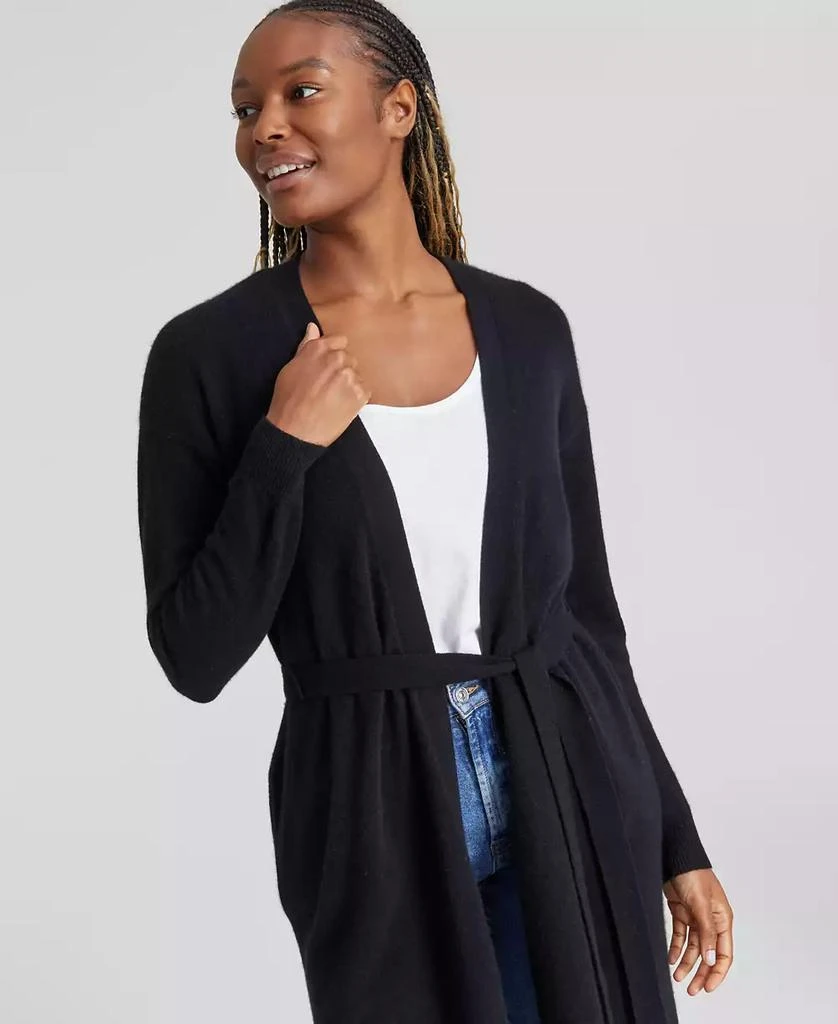 Charter Club Women's Tie-Waist Longline 100% Cashmere Cardigan, Created for Macy's 3