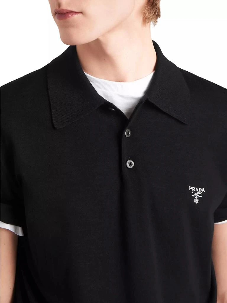 Prada Superfine Wool Polo Shirt 4