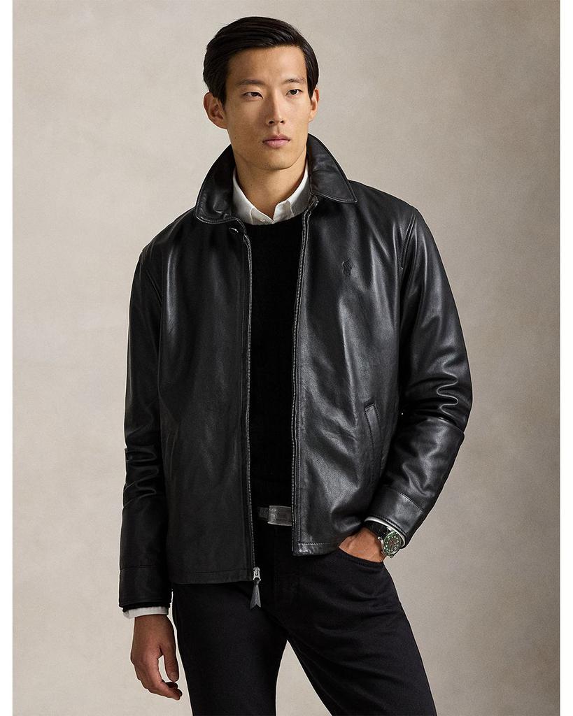 Ralph Lauren Maxwell Lambskin Leather Zip Jacket - Jackets - Free