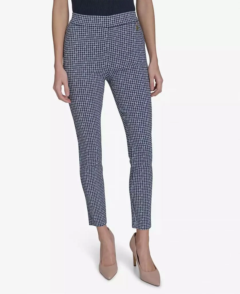 Tommy Hilfiger Women's Gingham-Print Pull-On Pants 1