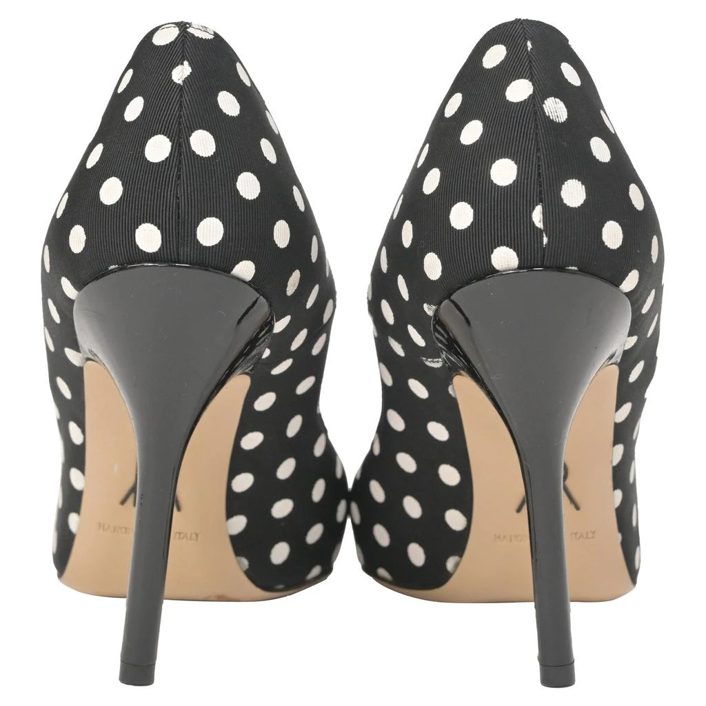 Paul Andrew Polka Dot Pumps in Black Cotton 4