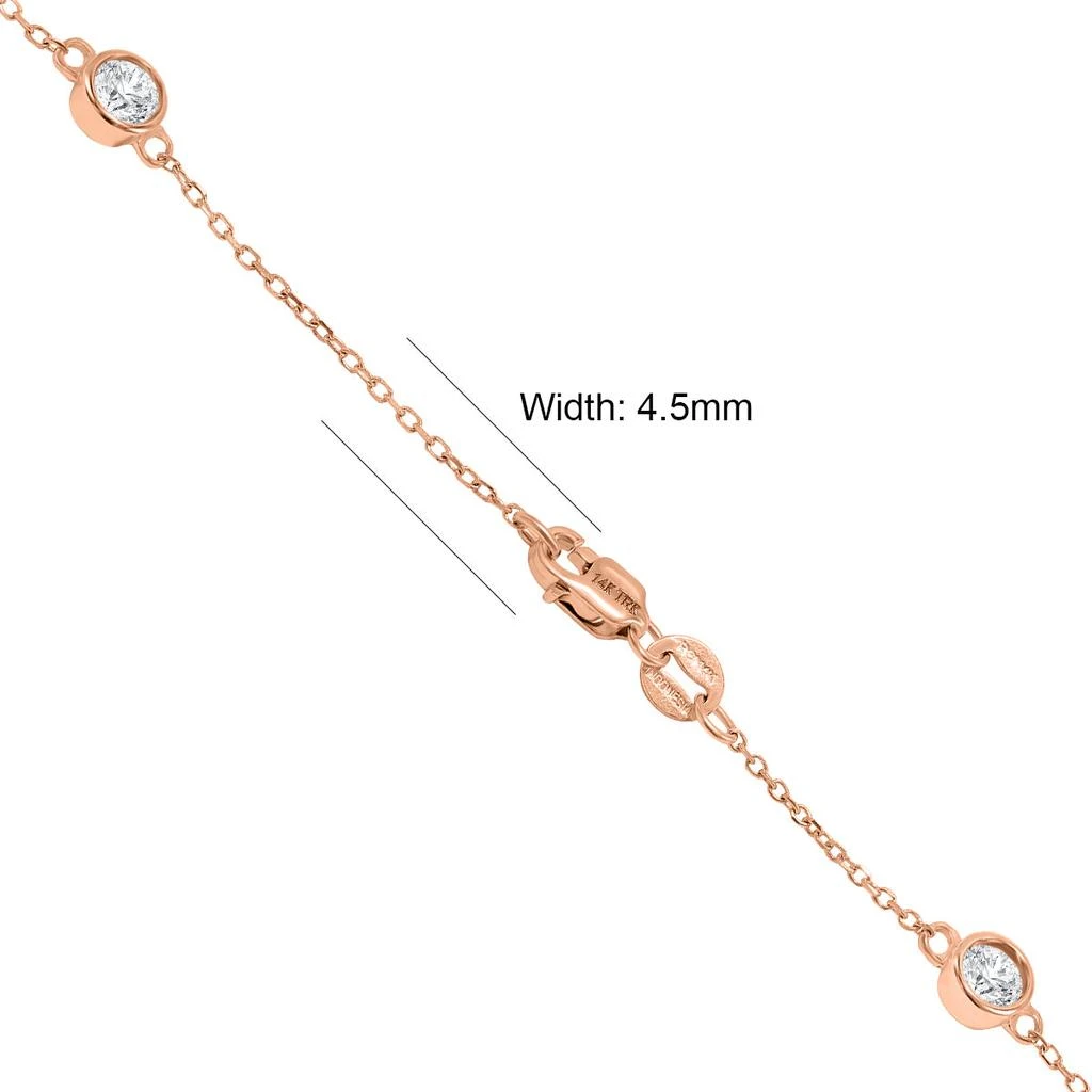 SSELECTS 1 1/2 Carat Tw Bezel Set Diamond Station Necklace In 14K Rose Gold 5