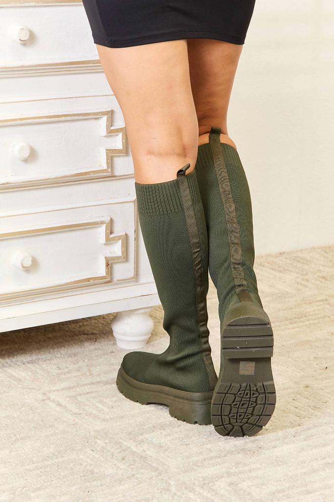 ZENANA Zenana - WILD DIVA Footwear Knee High Platform Sock Boots