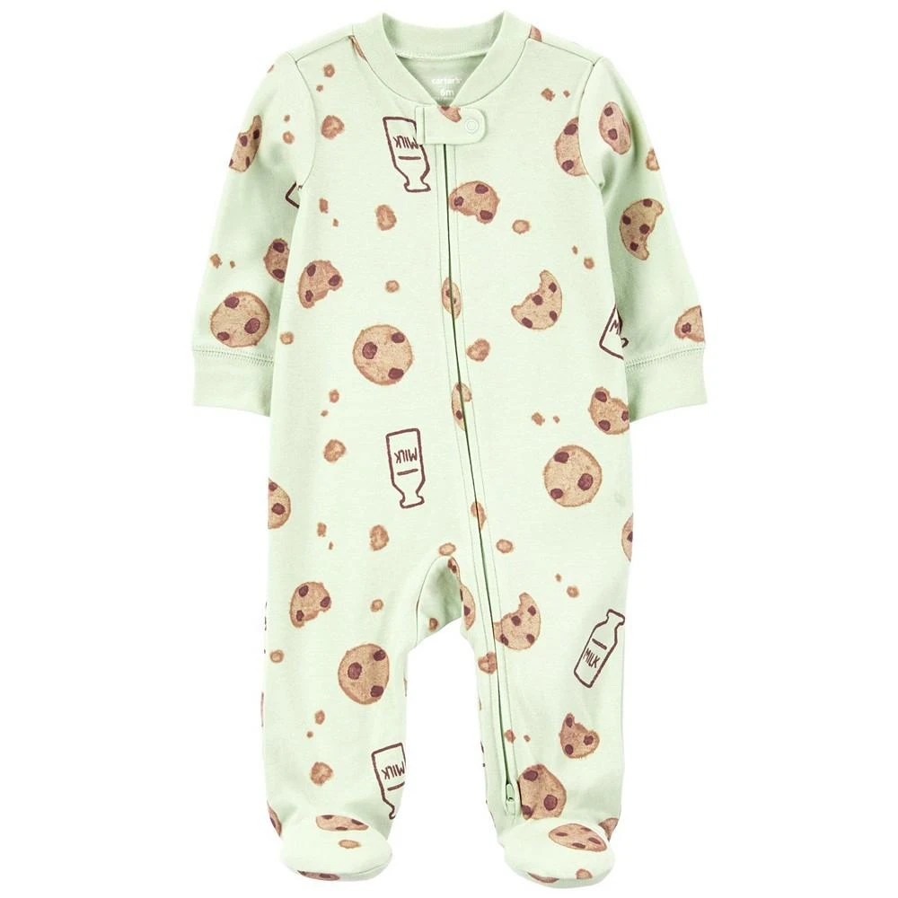 Carter's Baby Boys or Baby Girls Milk and Cookies Zip Up Cotton Sleep and Play 1